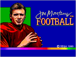 Joe Montana Football Title Screen